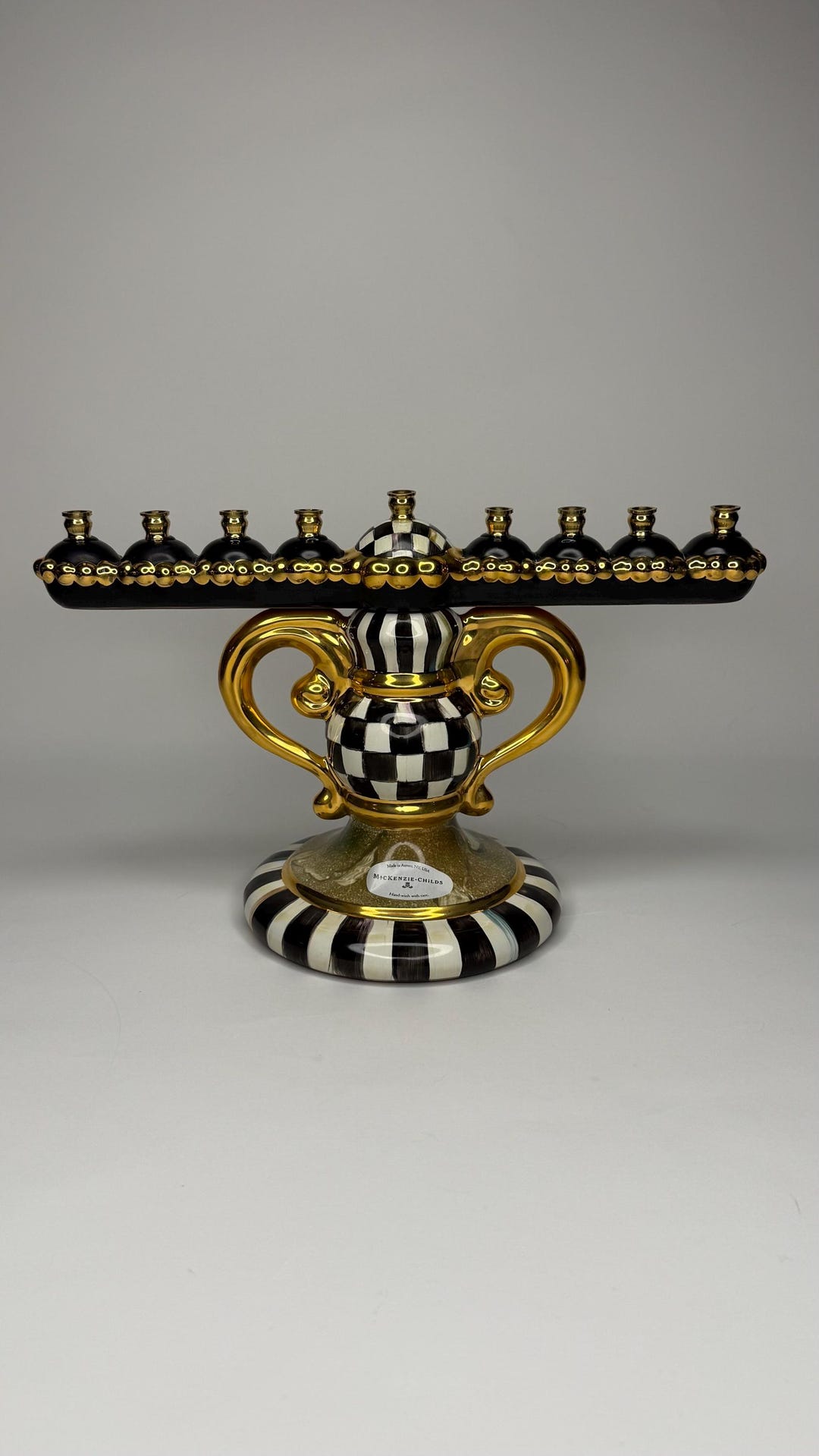 Mackenzie Childs Courtly Check Ceramic Menorah - Etsy