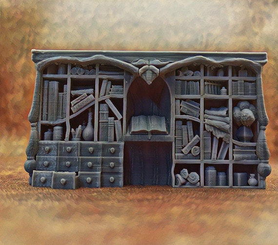 Alcove Bookshelf Dungeons and Dragons D&D DND Mini 3D Etsy