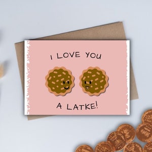 Hanukkah drôle en juillet carte de téléchargement numérique ! carte juive drôle. Je t'aime une carte latke. carte amusante de 'Hanoucca. Cadeau de Hanoucca drôle. juif