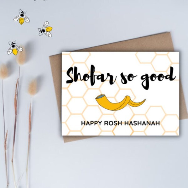 Yom Kippur 'shofar so good' digital card! funny jewish card. Jewish high holidays gift. Jewish new year gift. Have a sweet new year card