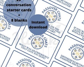 23 Printable Passover Conversation Starters – Seder Table Topics, Icebreaker Game, Talking Points for Jewish Dinners & Gatherings.
