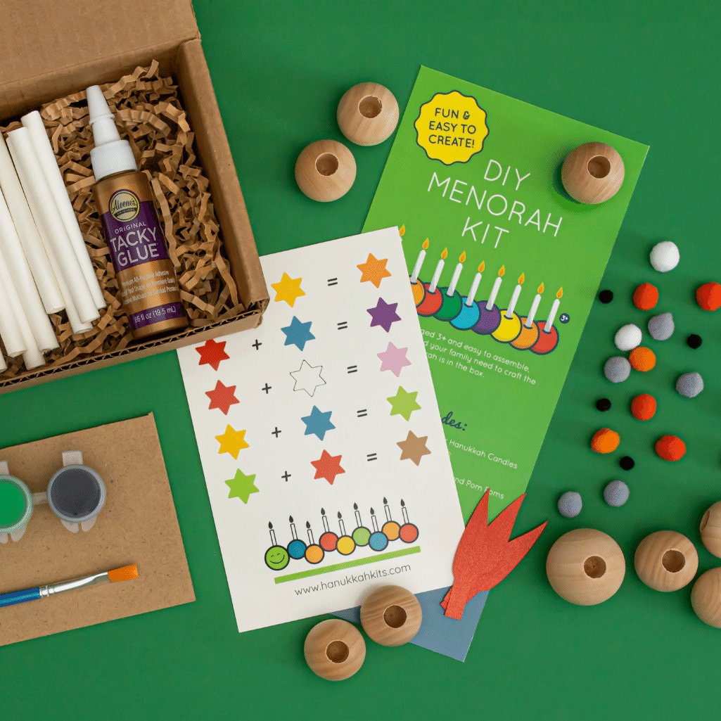 DIY Hanukkah Craft Kit. Menorah Craft Kit. Chanukah Gift for Etsy Canada