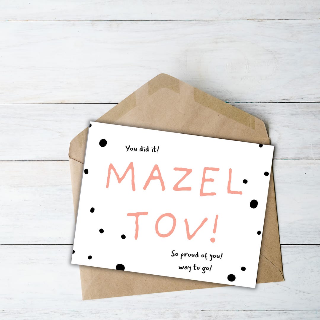 Pack of 10 Mazel Tov Greeting Cards – Blank Inside, Premium Matte Paper ...