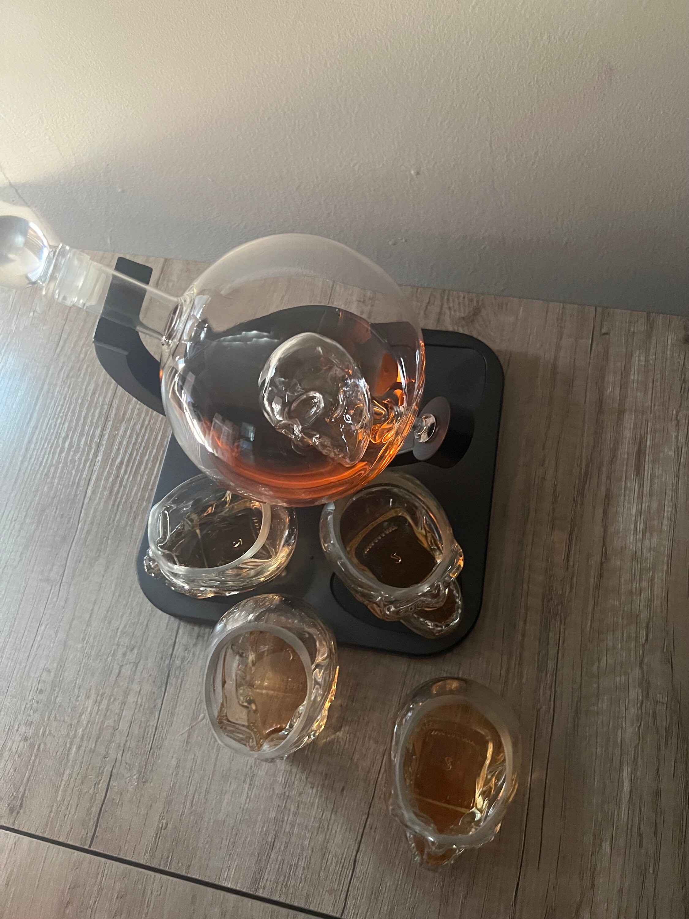 Skeleton Whiskey Decanter And 2 Double Walled Whiskey Glass Gift Set - View #3