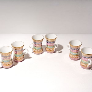 Handmade Turkish Tea Cups: Porcelain Arabic Coffee Set of 6