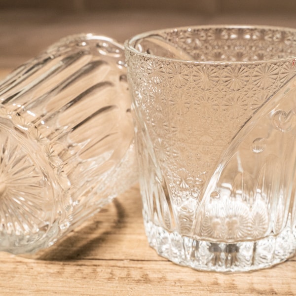 Vasos de whisky de cristal: Vasos bajos Old Fashioned, juego de 2