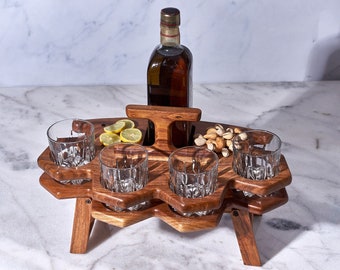 Wooden outdoor and indoor Whisky picnic tables