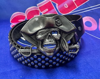 Punk Rivets Skull Gürtel, Y2K Gothic Gürtel mit Nieten Schnalle,Y2K Gürtel,