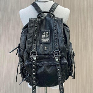 Handmade Unisex Large Capacity Punk Casual Backpack Perfect For Laptop（Brand New,Y2K Punk Backpack.Modern Backpack