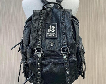 Handmade Unisex Large Capacity Punk Casual Backpack Perfect For Laptop（Brand New,Y2K Punk Backpack.Modern Backpack