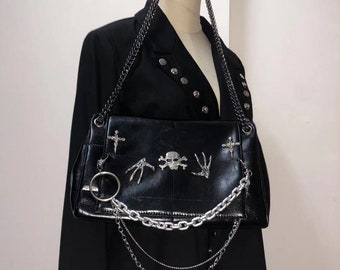 Unique Design Hot Girl Punk Bag, Chain Clutch Bag, Shoulder Cross Body,