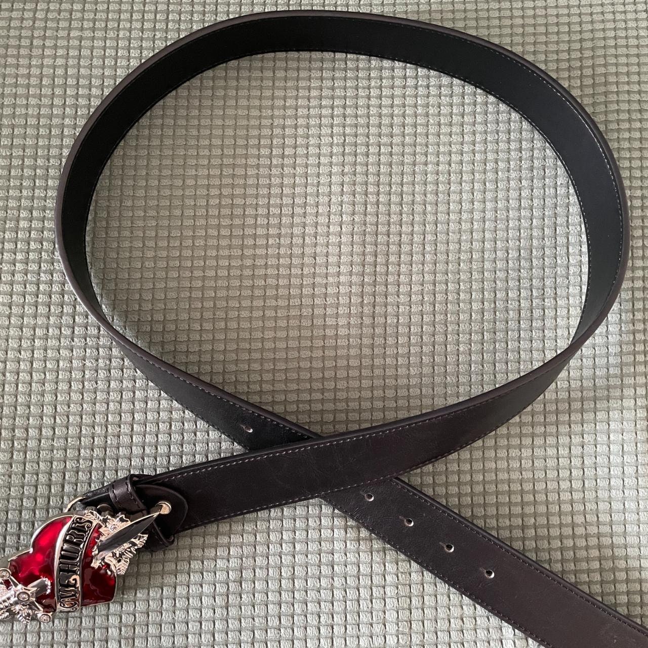 Y2K Streetwear Belt, Punk Belt,y2k Punk Red Love Heart Leather Belt,hip