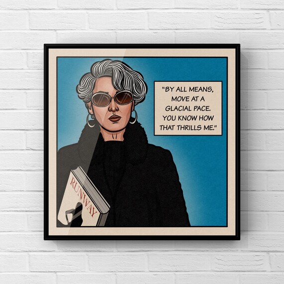 Miranda Priestly Retro Style Print | The Devil Wears Prada Wall Art | 00s Movie Poster | Typography Quote | UNFRAMED