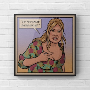 Do You Know These Gays? Retro Style Print | Tanya McQuoid | The White Lotus Poster | Jennifer Coolidge Portrait