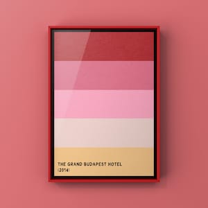 The Grand Budapest Hotel Colour Palette Print | Alternative Movie Poster | Minimalist Film Art | Wes Anderson