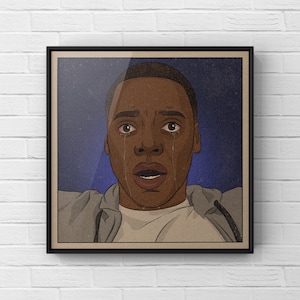 Get Out-kunstafdruk | Get Out-filmposter | Horrorfilmkunstwerk | Retro kunst aan de muur | INGELIJSTE