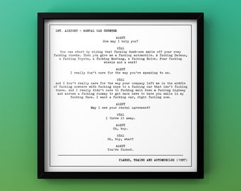 film posters 80s I Want A F***ing Car Print DIGITAL DOWNLOAD | Planes Trains and Automobiles Poster | 80s Movie Poster | Printable Wall Art | Film Quotes