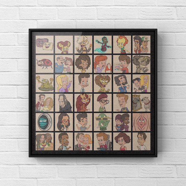 Big Mouth Characters Print / Animated TV Show Poster / Retro Style Wall Art