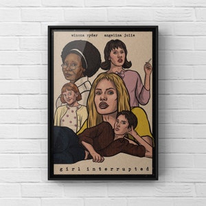 Girl Interrupted Retro Style Poster Print |Alternative Movie Poster | Movie Art | Winona Ryder | Angelina Jolie | A4, A3, A2, A1 | UNFRAMED