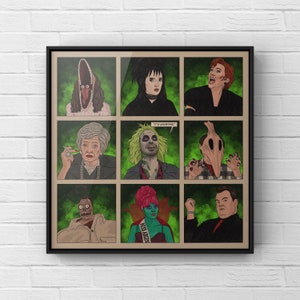 It‘s Showtime | Beetlejuice Characters Print | 80s Movie Poster | Tim Burton Wall Art
