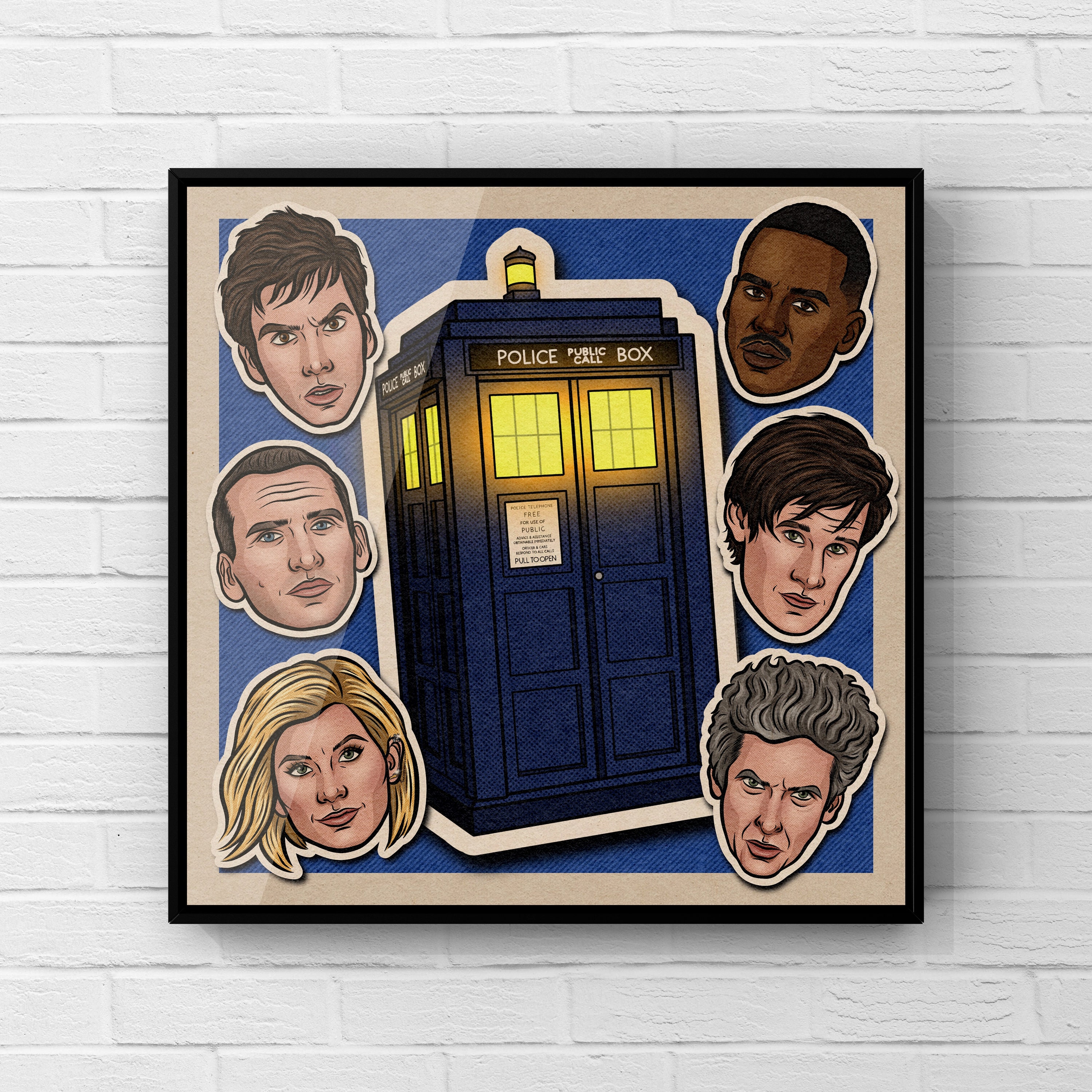 The Doctors Print | Doctor Who Poster | Retro Wall Art | David Tennant | Matt Smith