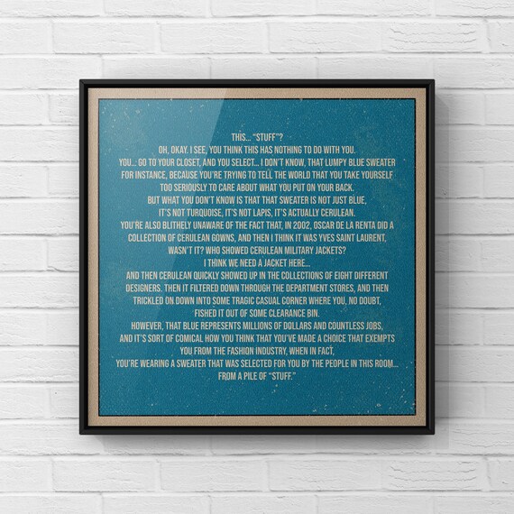 Miranda Priestly Monologue Retro Style Print | The Devil Wears Prada Wall Art | 00s Movie Poster | Typography Quote | UNFRAMED