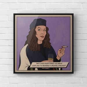 Edina Monsoon Retro Style Print | Absolutely Fabulous Poster | British Comedy Wall Art | UNFRAMED