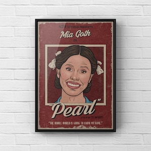 Pearl Retro Movie Print | Vintage Style Horror Movie Poster | Mia Goth in Pearl | A4 A3 A23