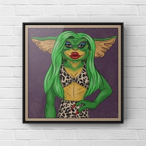 Greta Gremlin Print | Gremlins 2 Artwork | 80s Horror Movie Poster | Retro Drawing