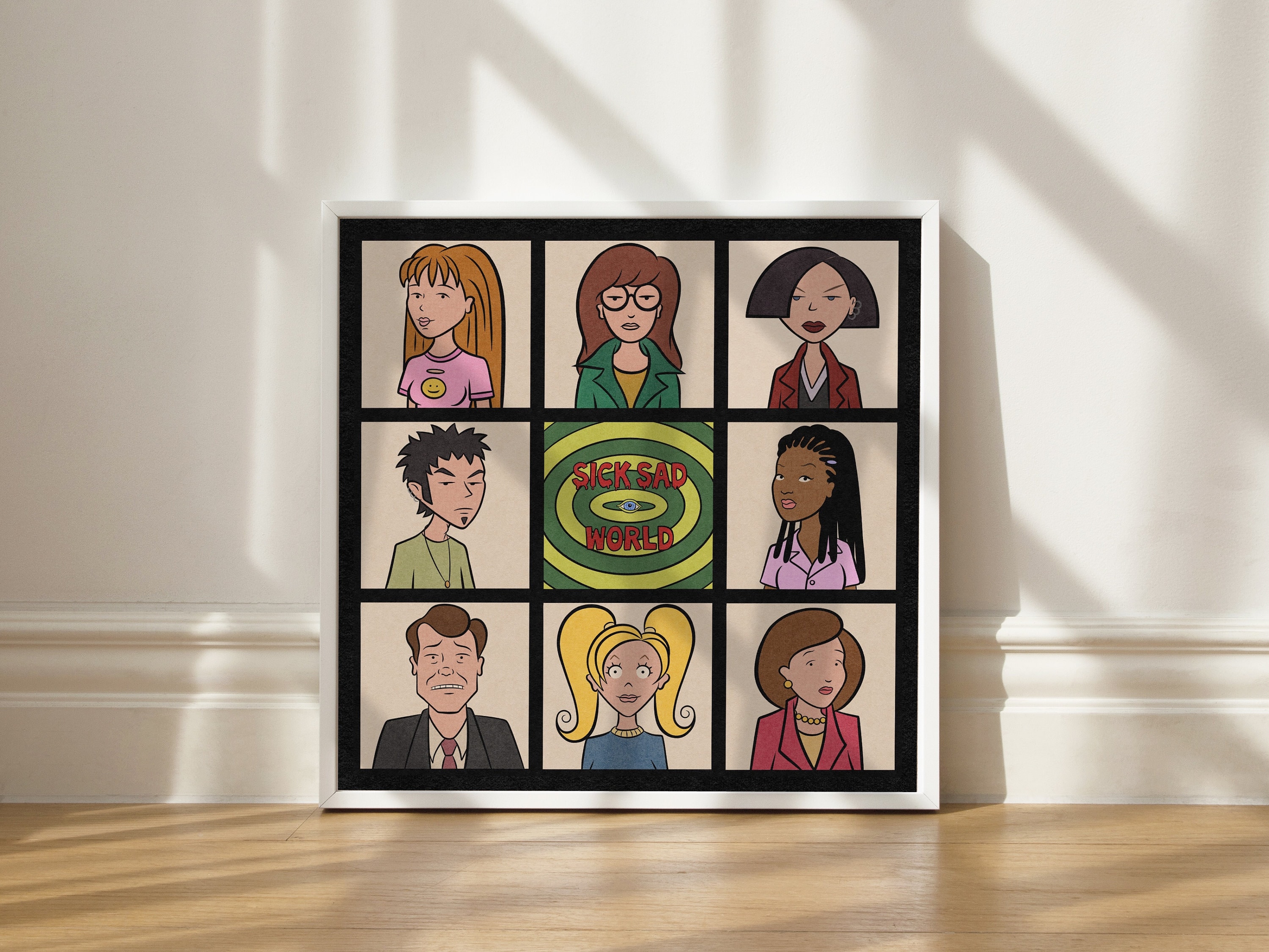 Daria Characters Print | 90s Cartoon Poster | Retro Style Wall Art