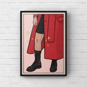 Pedro Pascal’s Knee Retro Art Print | Met Gala 2023 Look | A4 A3 A2 A1 Poster | UNFRAMED