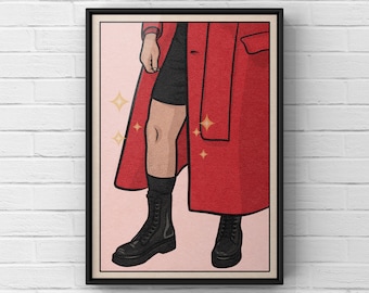 Pedro Pascal’s Knee Retro Art Print | Met Gala 2023 Look | A4 A3 A2 A1 Poster | UNFRAMED