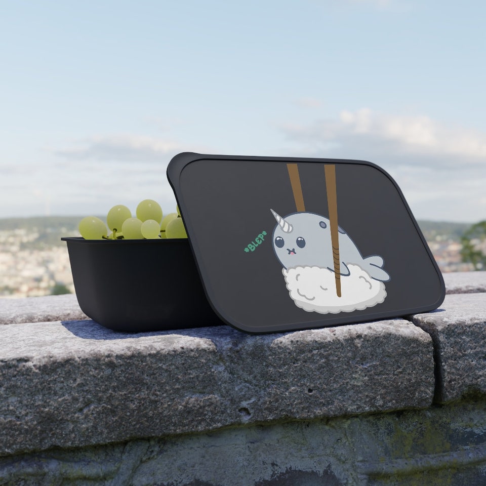 Narwhal *BLEP* Bento Box with Band and Utensils