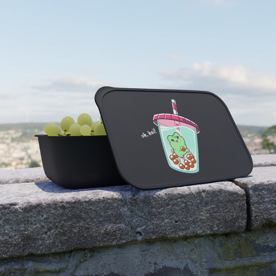 Discover Boba Lovin Chubbles the Frog Bento Box with Band and Utensils