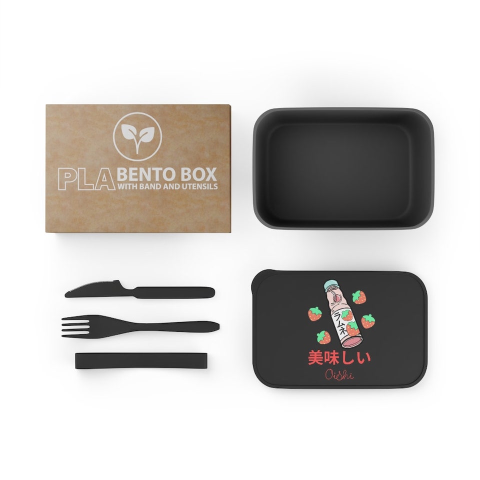 Discover Strawberry Ramune Inspired Bento Box with Band and Utensils