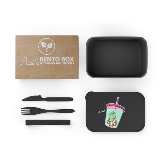 Disover Boba Lovin Chubbles the Frog Bento Box with Band and Utensils