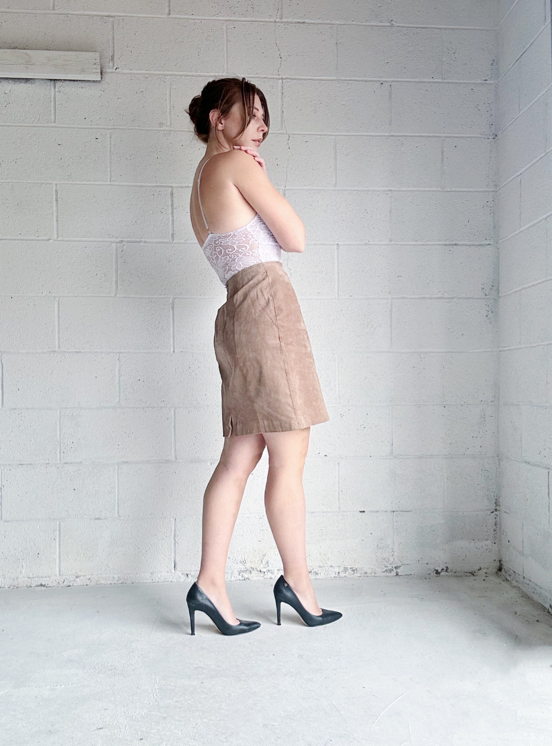 Vintage suede tassel pencil skirt s ^^^ main image 0