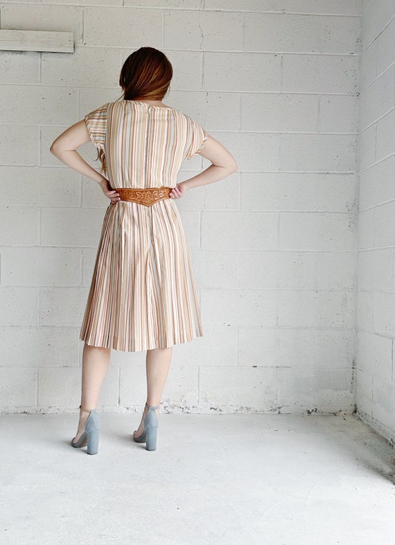 Vintage 1950s Party Dress Fit And Flare Striped S… - image 6