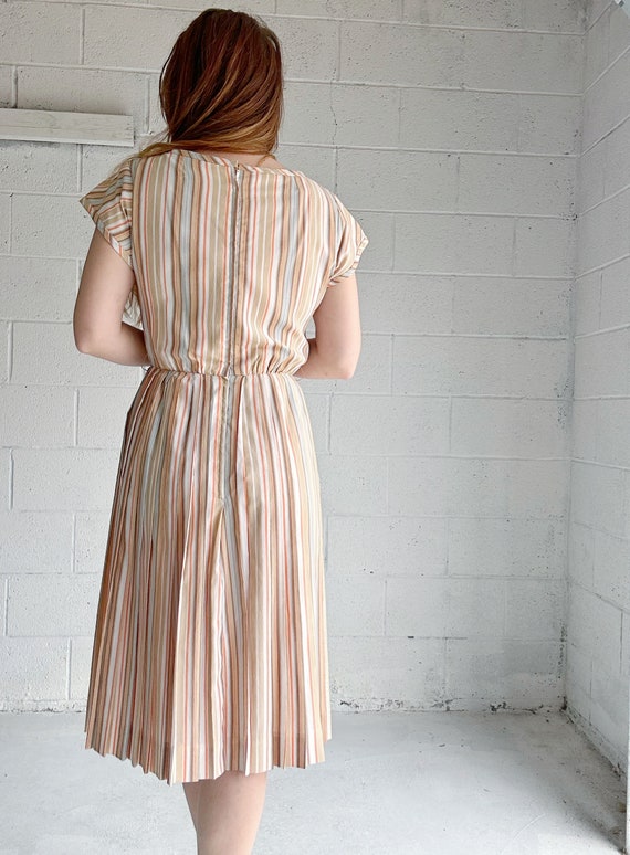 Vintage 1950s Party Dress Fit And Flare Striped S… - image 7