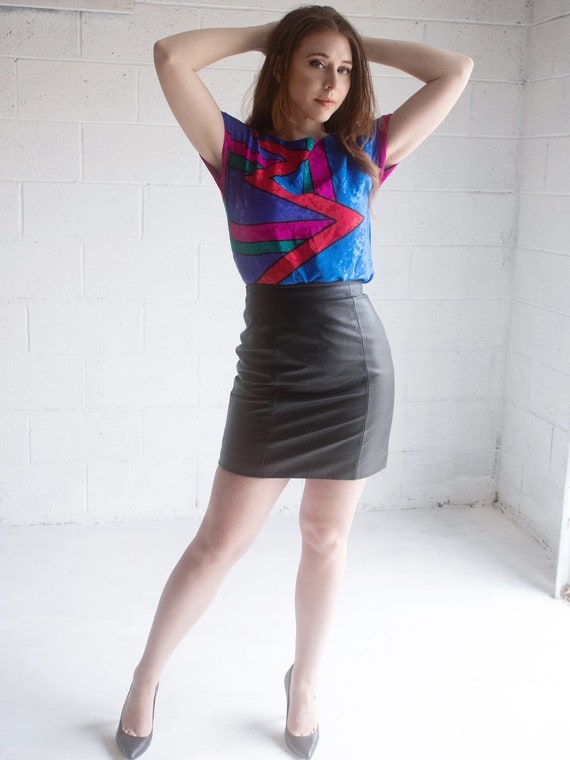 leather micro mini skirt - Gem