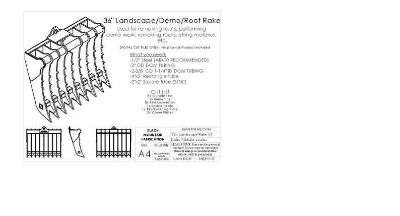 Wain Roy or TAG Style Landscape Rake (root Rake) DXF Cut Files - Etsy