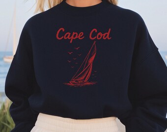 Cape Cod Unisex Sweatshirt, Nautisk Segling Crewneck