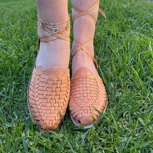 Authentic Mexican Huarache Sandals - Colorful Leather Boho Flats - All Sizes Available
