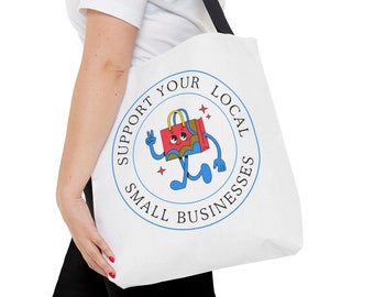 Shop Local tote, support your local businesses, grocery tote, grocery bag,