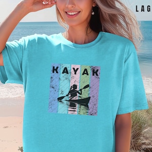 Camisa de kayak, camiseta amante de la naturaleza, camiseta de canoa, camisa de lago, camisa de camping, camisa de piragüismo, regalo para aventureros, viaje de niñas, regalo de kayak