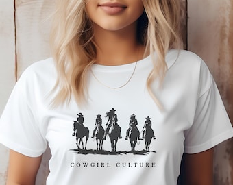 Cowgirl Culture t-shirt, Cowgirls on horses shirt, Cowgirl Shirt, Country Concert Tee, Western Graphic Tee for Women, Cute Country Shirts