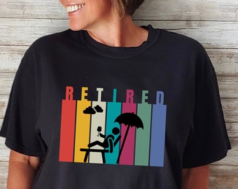 Retirement Shirt,  Gift for Retired Women, Retirement Gifts For Women, Retirement Party, Gift for Sister, Wine and Sun Vacation, Retired Tee