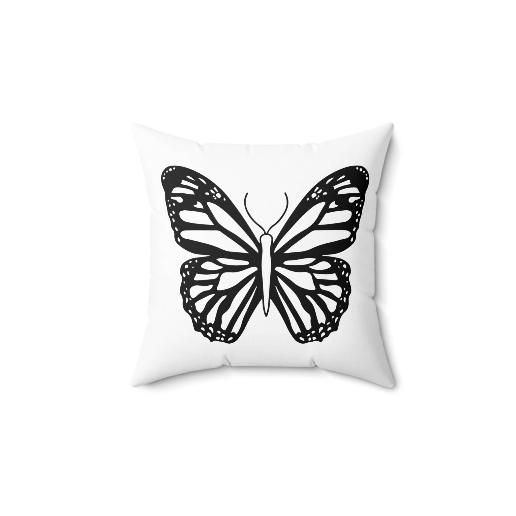 Butterfly Pillow Square Black and White Pillow Butterfly Etsy