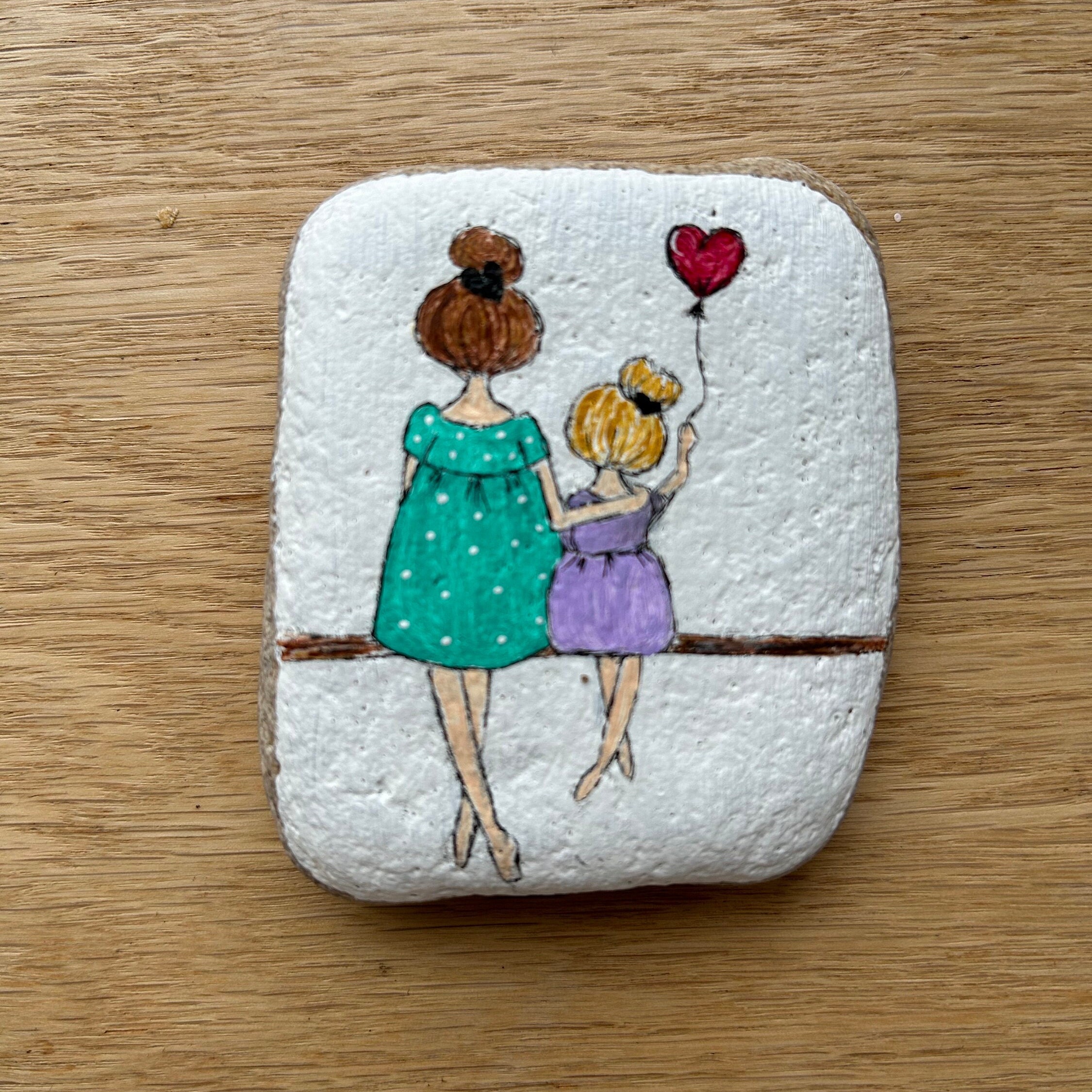 Mother Daughter Rock, Hand Painted Mother's Day Rock, Rock Art, Gift ...