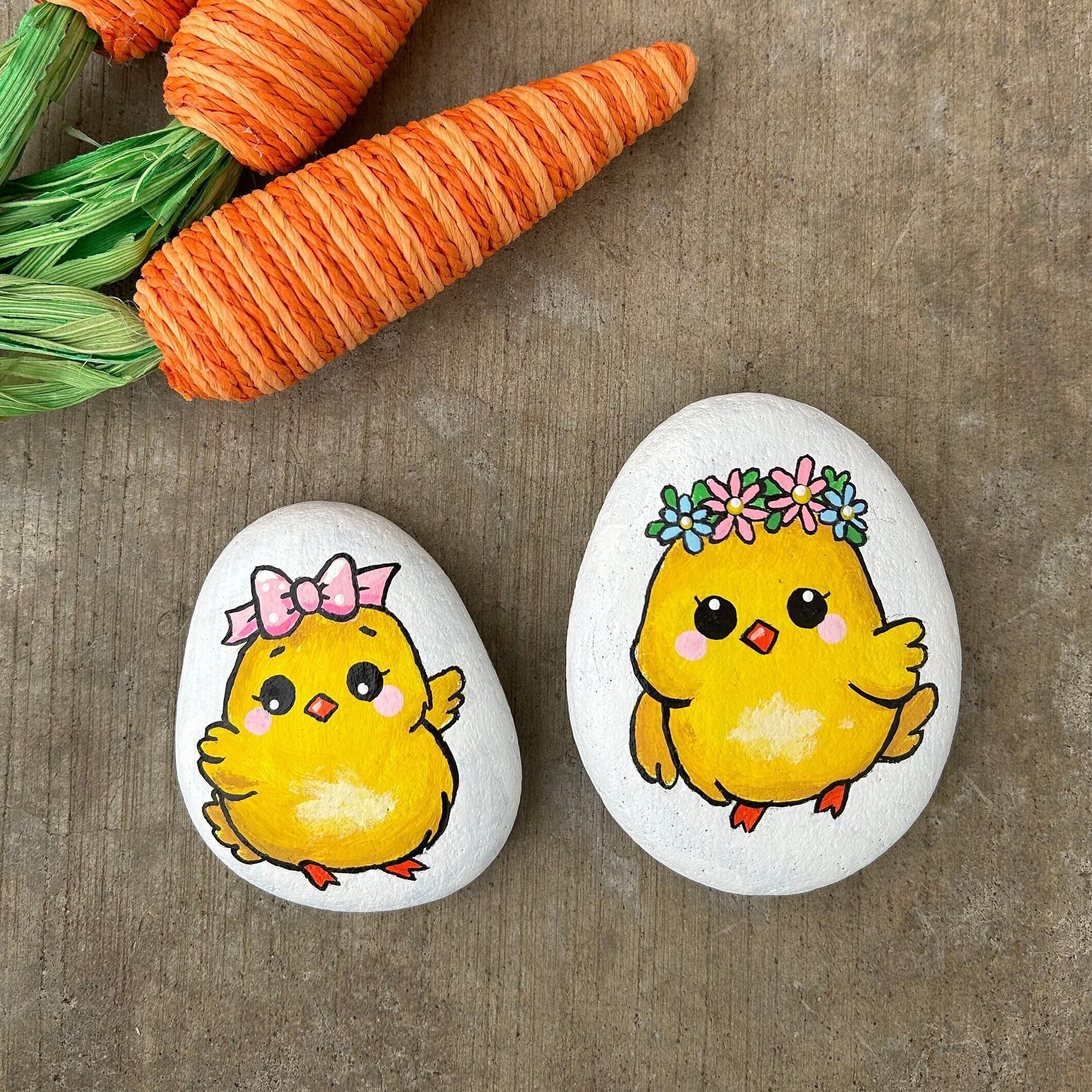 Baby Chicks Painted Rocks, Cute Chicks, Easter Rocks, Easter Stone ...